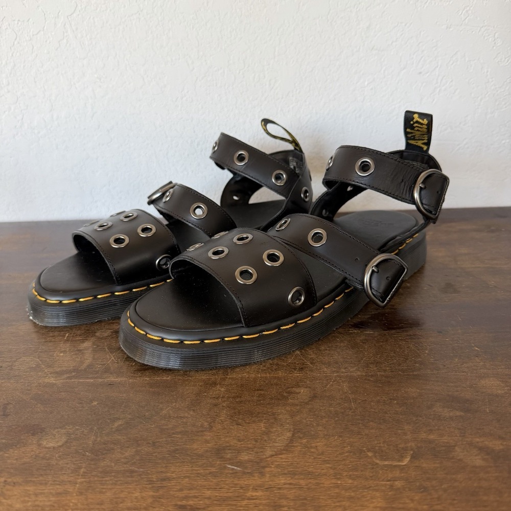 Dr. Martens Gryphon HDW Brando Leather Sandal in Black Men Sz 12 Grunge Punk Emo